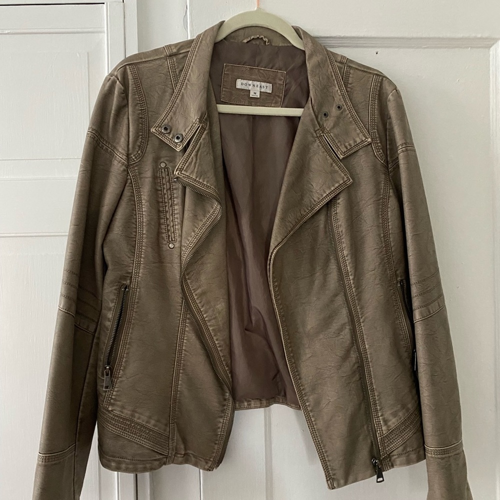 Beautiful taupe pleather jacket